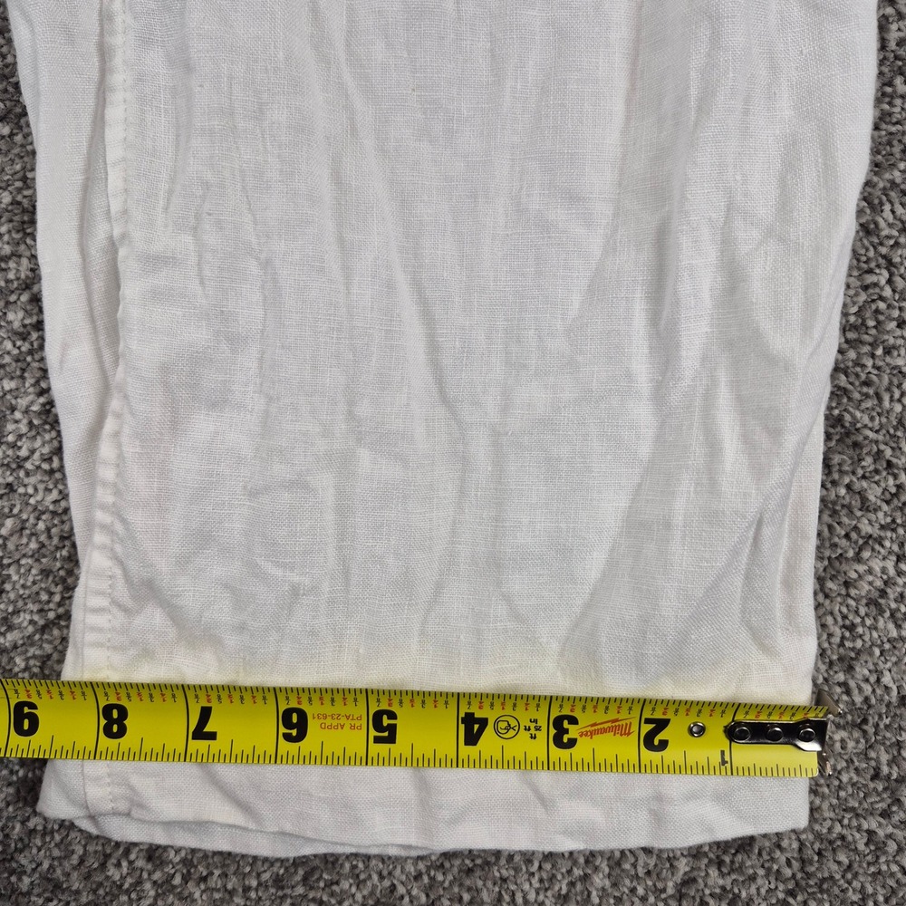 Caribbean 100% Linen Cargo Pants Mens 40x29 White Lightweight Beach Resort - Picture 6 of 7
